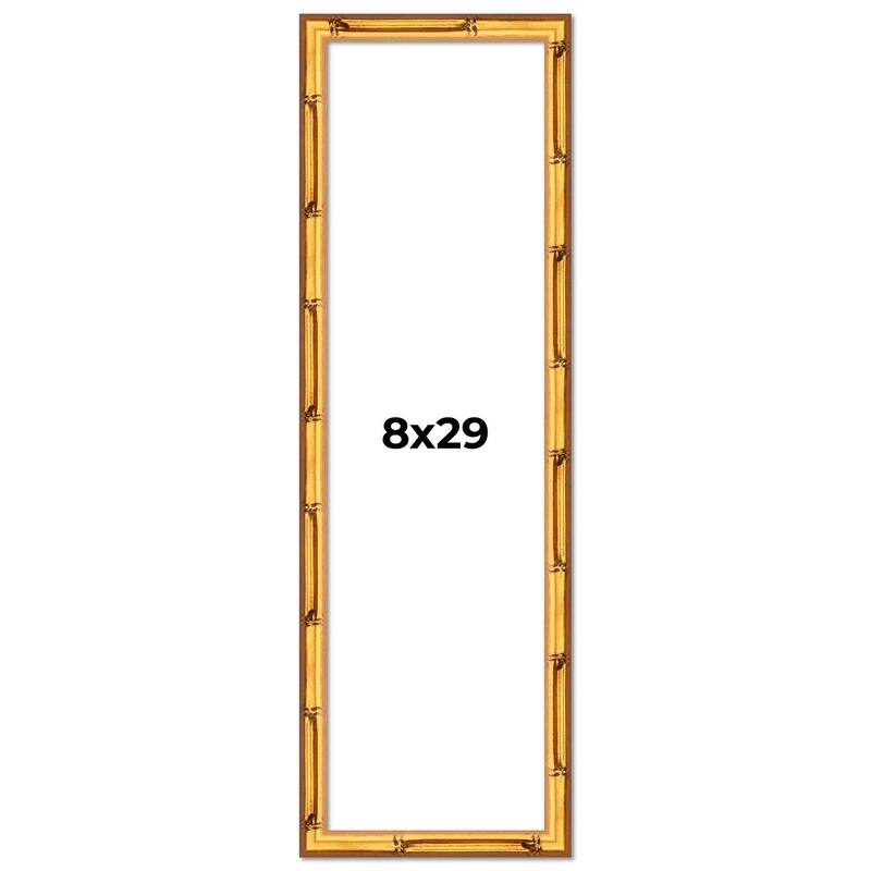8x29 Frame Gold Bamboo Picture Frame Modern Photo Frame Includes UV Acrylic Shatter Guard Front Acid Free Foam Backing Board