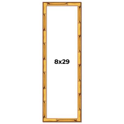 8x29 Frame Gold Bamboo Picture Frame Modern Photo Frame Includes UV Acrylic Shatter Guard Front Acid Free Foam Backing Board