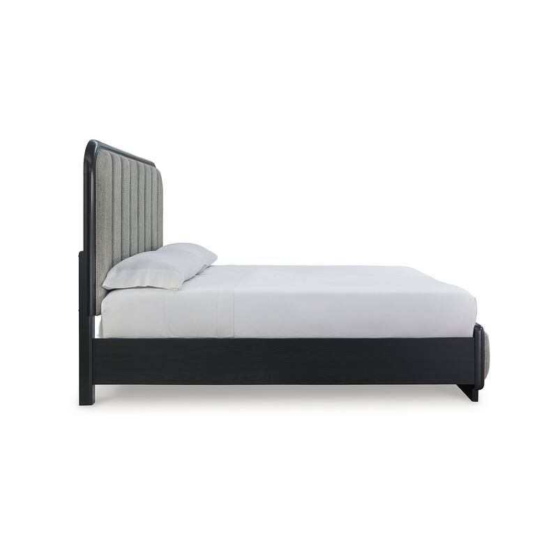 Signature Design by Ashley Rowanbeck Gray/Black Upholstered Panel Bed