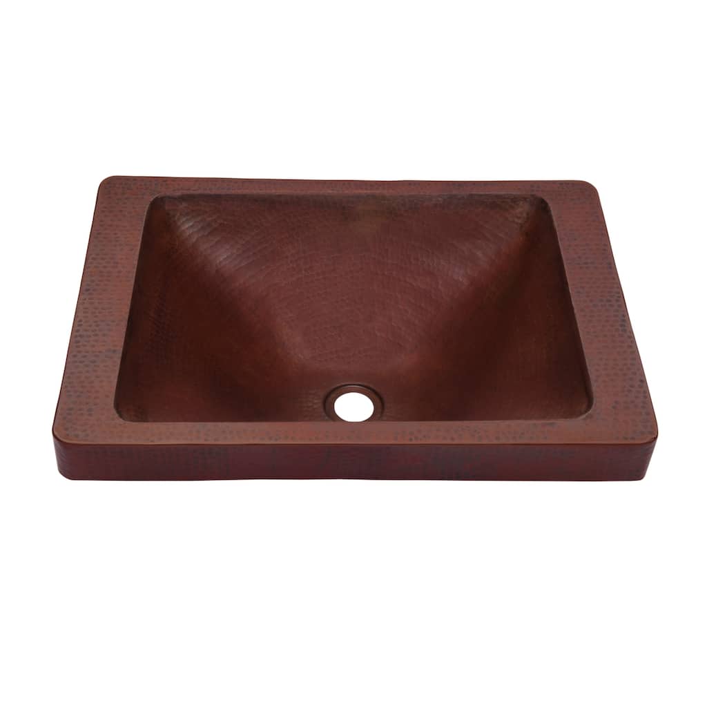 Miseno Artisan 20" Rectangular Copper Drop In Bathroom Sink