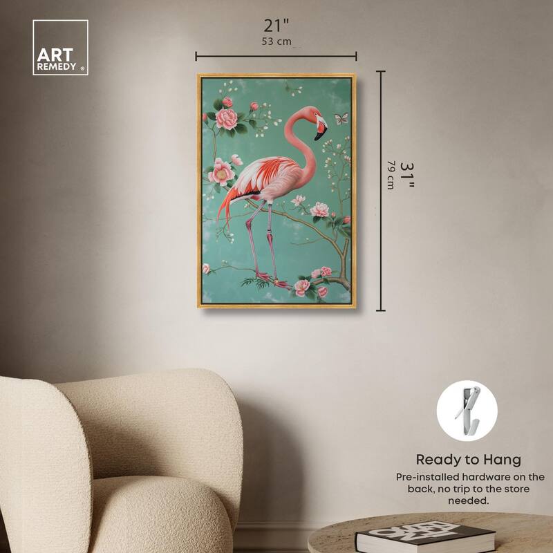 Flamingo's Fable Canvas by Art Remedy