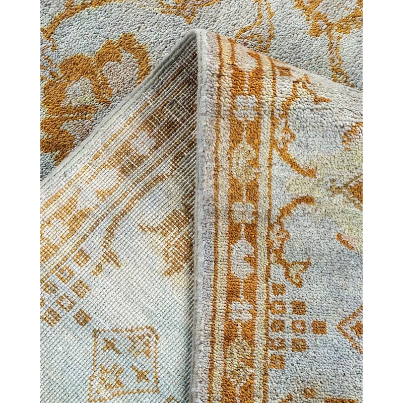 Overton Hand Knotted Wool Vintage Inspired Modern Contemporary Overdyed Blue Area Rug - 4' 7" x 6' 10"