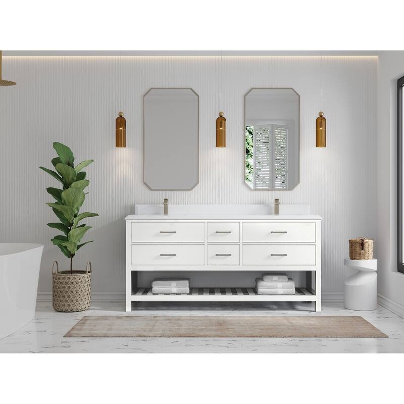 Willow Collections 72 in. W x 22 in. D Parker Double Sink Bathroom Vanity with Countertop
