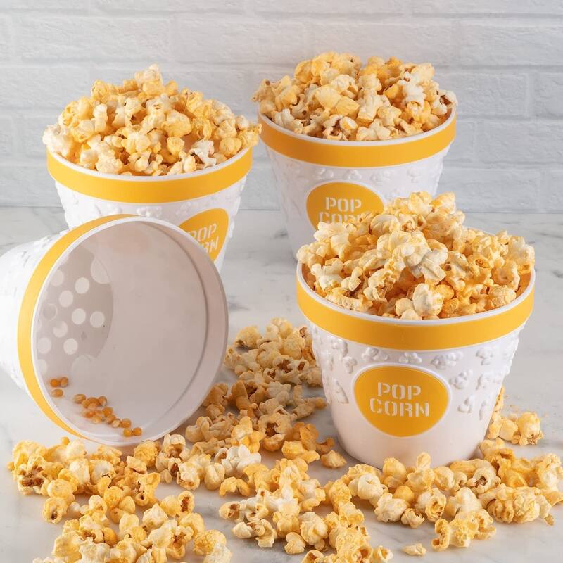 Hutzler Popcorn Bowl, Durable Plastic Individual-Sized Popcorn Serving Bowl, 2 Cup Capacity