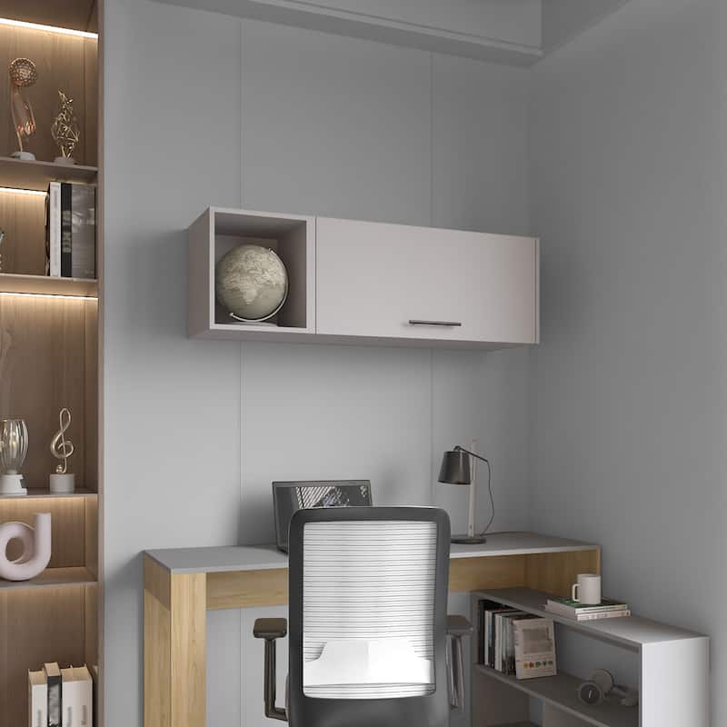 Wall Cabinet with Lift Up Door Cabinet and Open Shelf