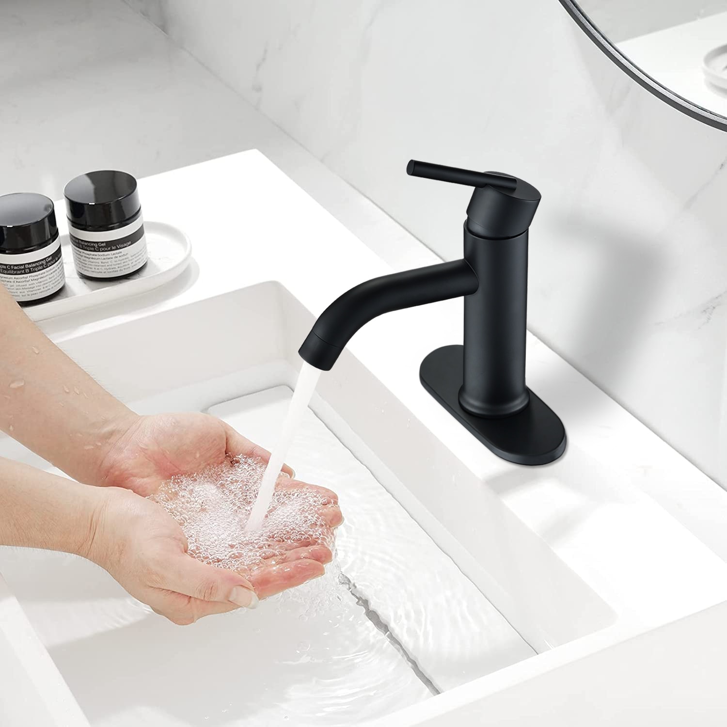 PROOX Single Lever Handle Bathroom Single Hole Basin Stainless Steel Faucet
