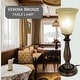 preview thumbnail 3 of 6, Bronze Table Lamp with Alabaster Glass Shade