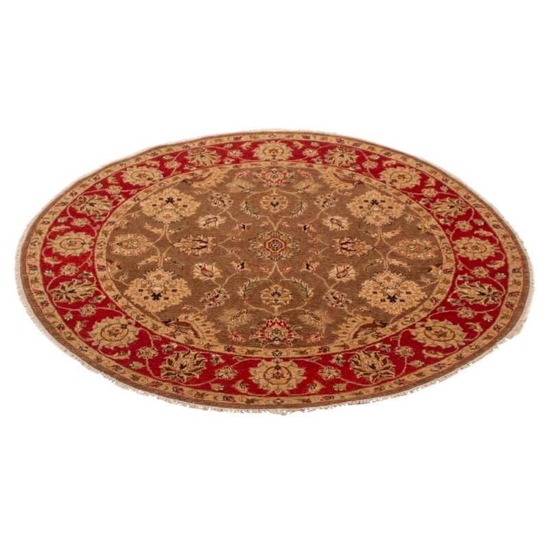 ECARPETGALLERY Hand-knotted Jamshidpour Brown Wool Rug - 6' 1" x 6' 2"