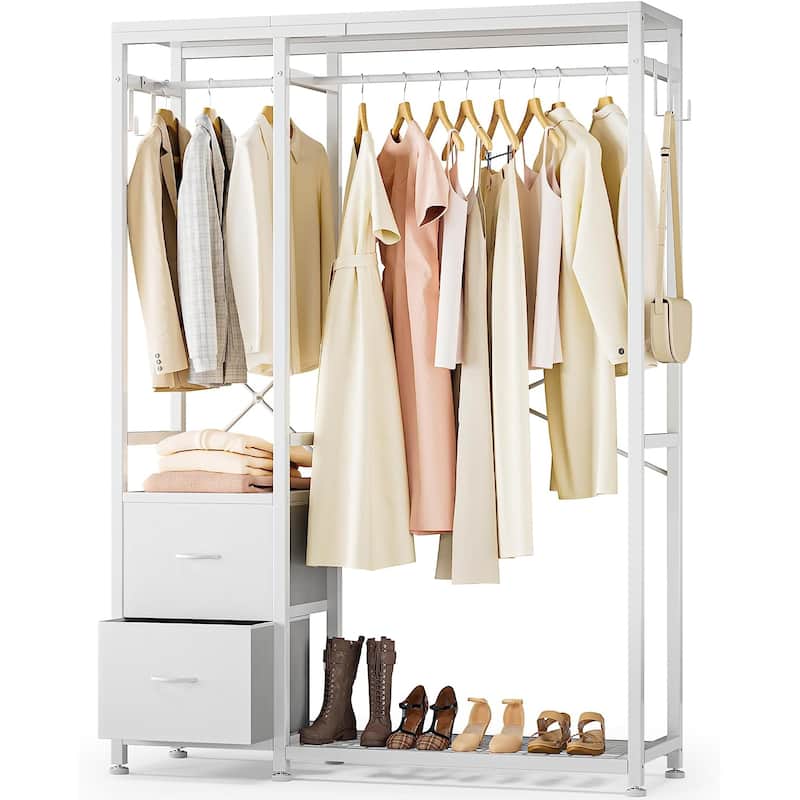 Clothes Rack, Closet Organizer with Storage Shelves, Hanging Bar, Drawers - 47.24"L x 15.74"W x 72.83"H