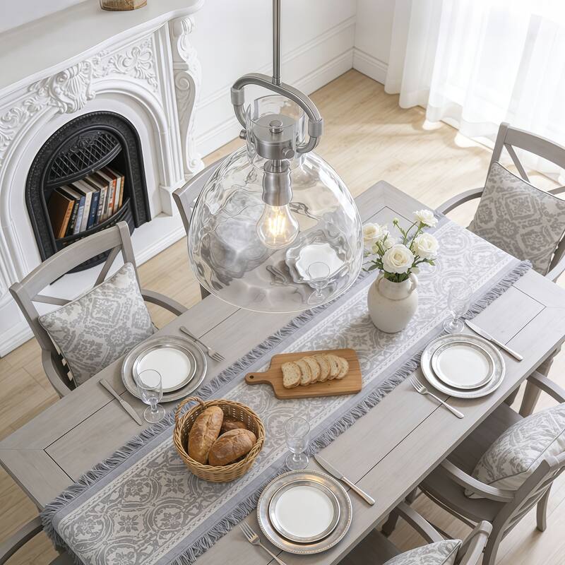 Skystar 1 - Light Single Pendant With Clear Hammered Glass Shade