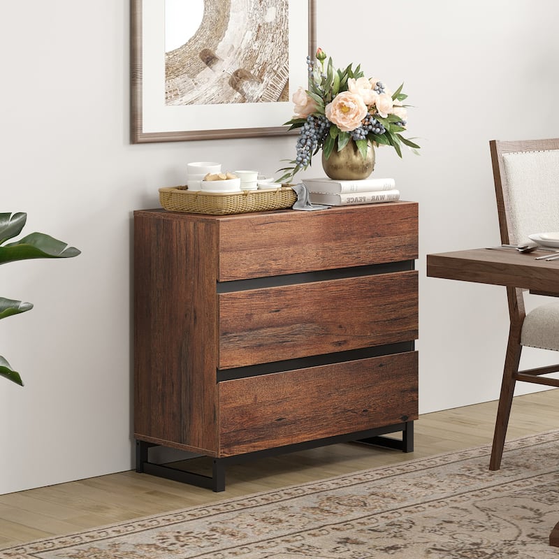 WAMPAT Dresser for Bedroom, Closet Organizers and Storage - Brown - 3-drawer