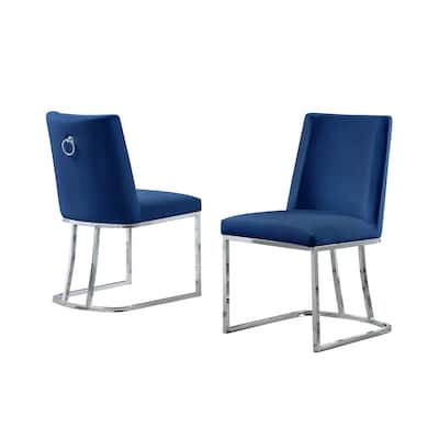 Best Quality Furniture Dining Chair with Stainless Steel Legs, Hanging Ring on Back (Set of 2)