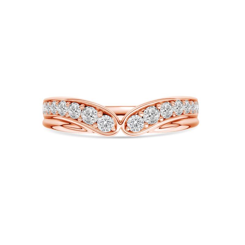 1/3ct TDW Diamond Contour Wedding Band in 10k Gold for Women