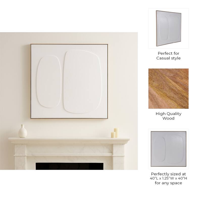 Modern 3-Dimensional Wall Framed Art - 40", White