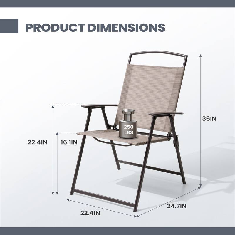 Pellebant Patio Portable Folding Chairs Outdoor Dining Chairs