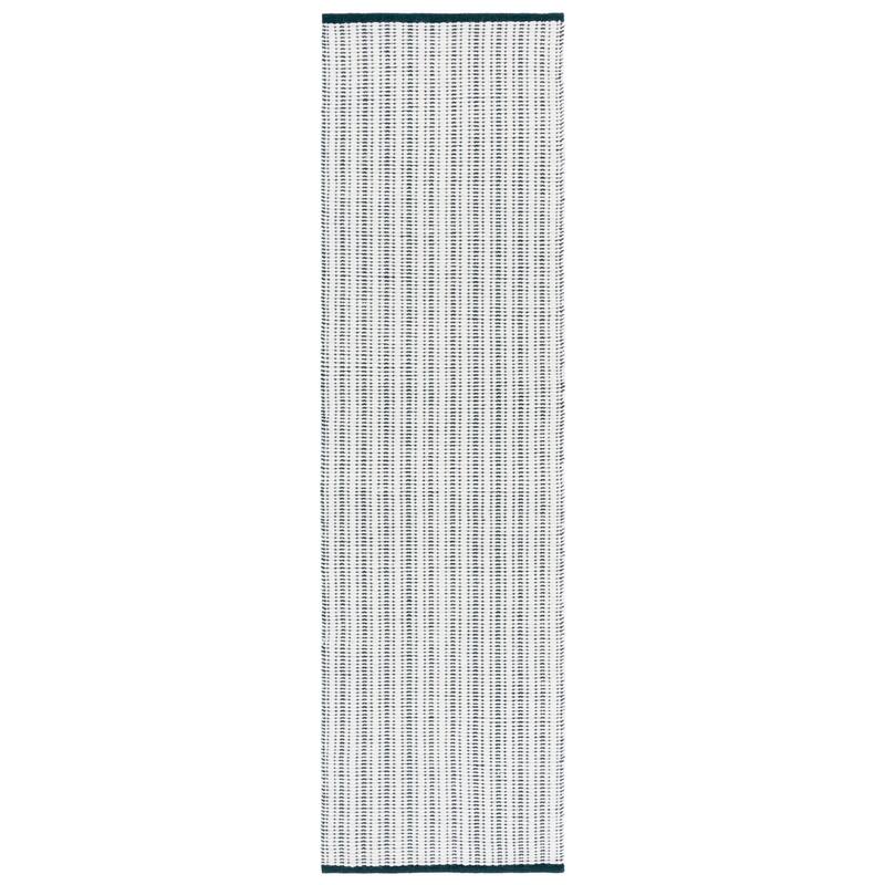 SAFAVIEH Handmade Vermont Muniba Wool & Cotton Rug - 2'3" x 8' Runner - Green/Ivory