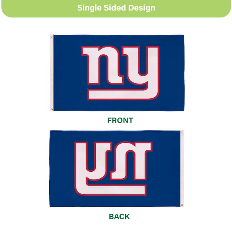 New York Giants Single Sided Flag w/ 2 Grommets, 3'x5'