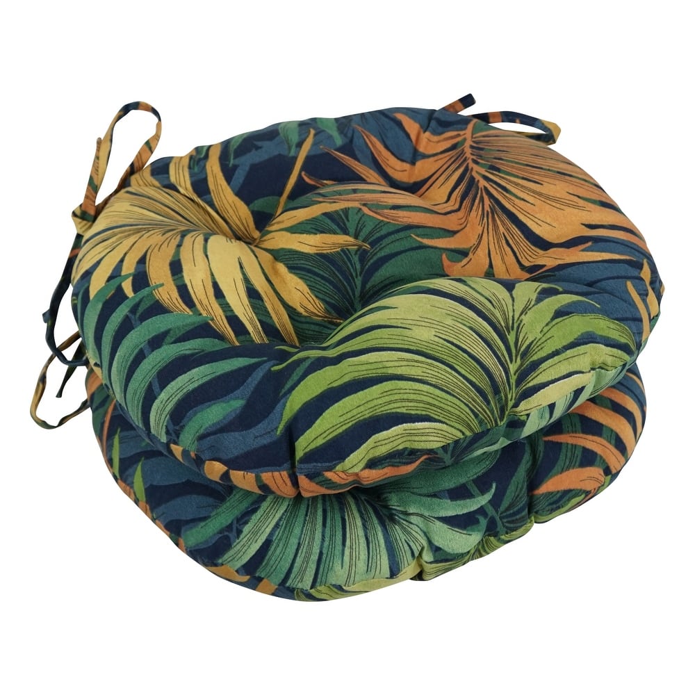 16-inch Round Tufted Indoor/Outdoor Chair Cushions (Set of 2) - 16"