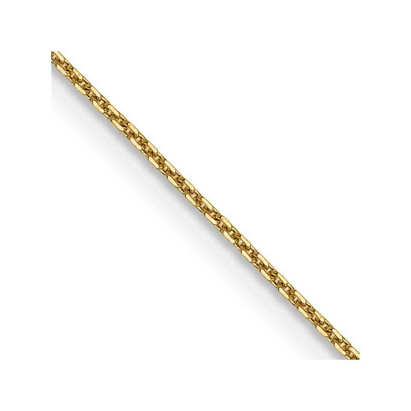 Curata 14k Yellow Gold Solid 0.75mm Diamond Cut Cable Chain Necklace (Lobster) Options: 16 18 20 22 24 26 30