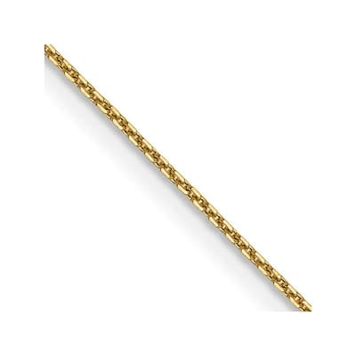 Curata 14k Yellow Gold Solid 0.75mm Diamond Cut Cable Chain Necklace (Lobster) Options: 16 18 20 22 24 26 30