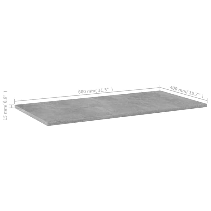 vidaXL Bookshelf Boards 8 pcs Concrete Gray 31.5"x15.7"x0.6" Chipboard