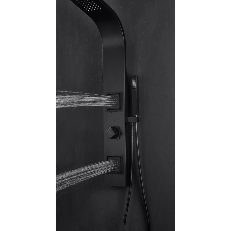 Aura 2-Jetted Shower Panel with Heavy Rain Shower & Spray Wand