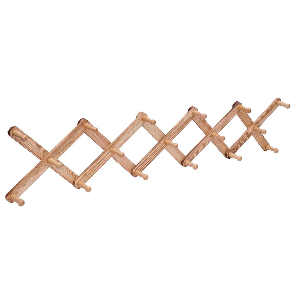 Wooden Accordian Wall Hanger 17 Hooks