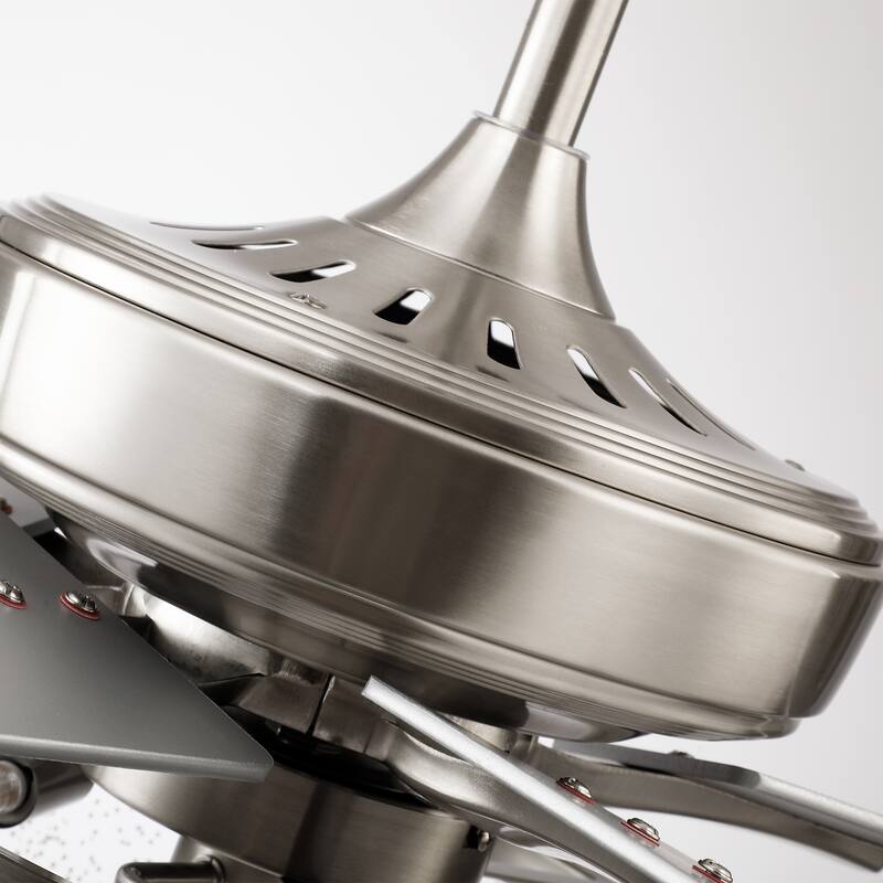 52-inch Modern Satin Nickel Bubble Shade Ceiling Fan with Light and Reversible Blades - 52'' W x 18.7" H