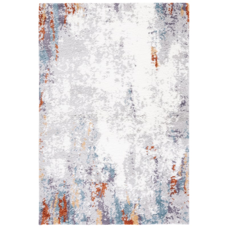 SAFAVIEH Berber Shag Chandita Rug - Blue Rust/Ivory - 5' 5" x 7' 7"