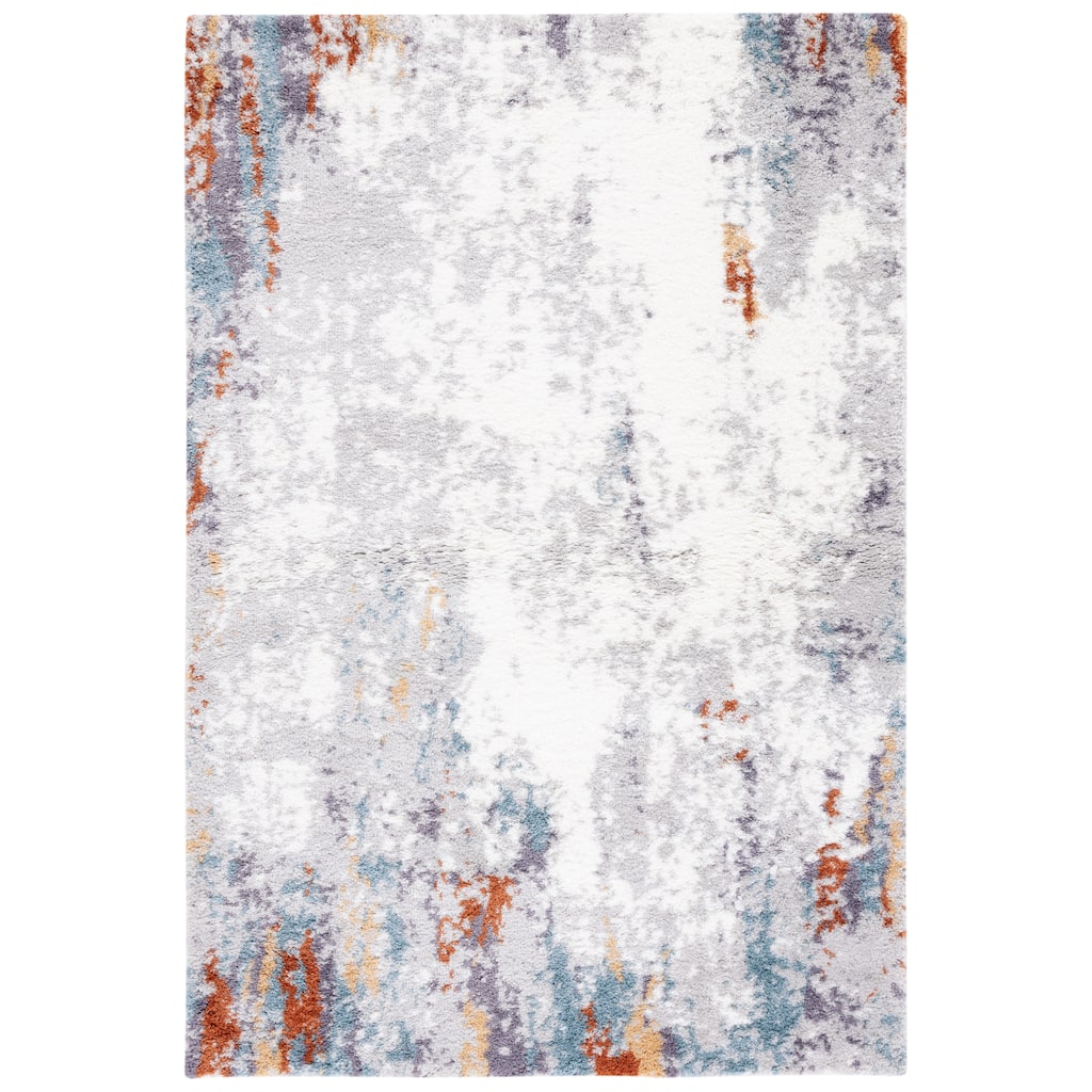 SAFAVIEH Berber Shag Chandita Rug - Blue Rust/Ivory - 5' 5" x 7' 7"