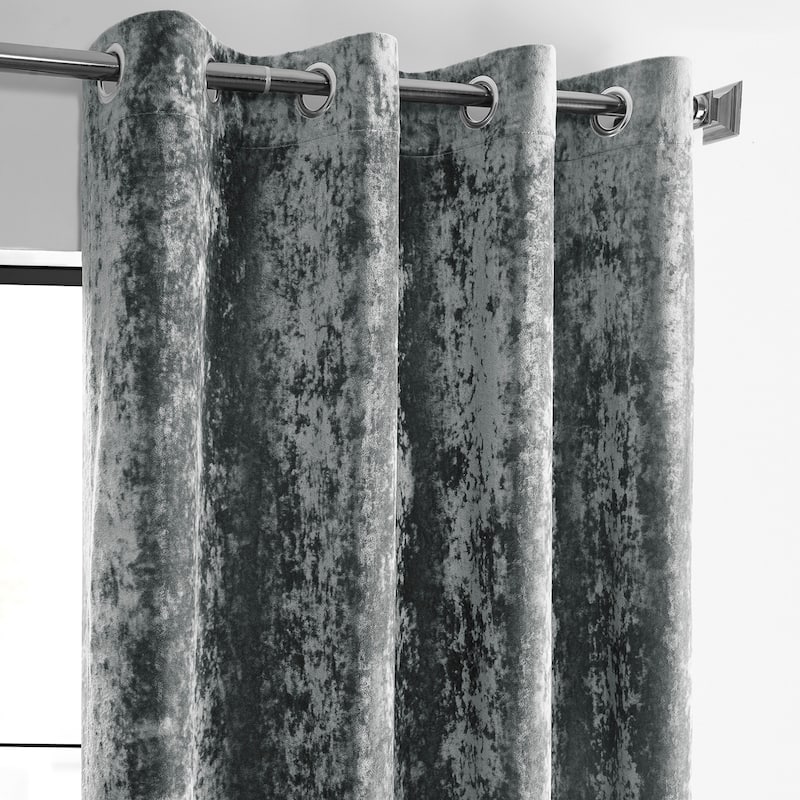 Exclusive Fabrics Lush Crush Velvet Curtains - Grommet Room Darkening Curtain for Bedroom & Living Room (1 Panel)
