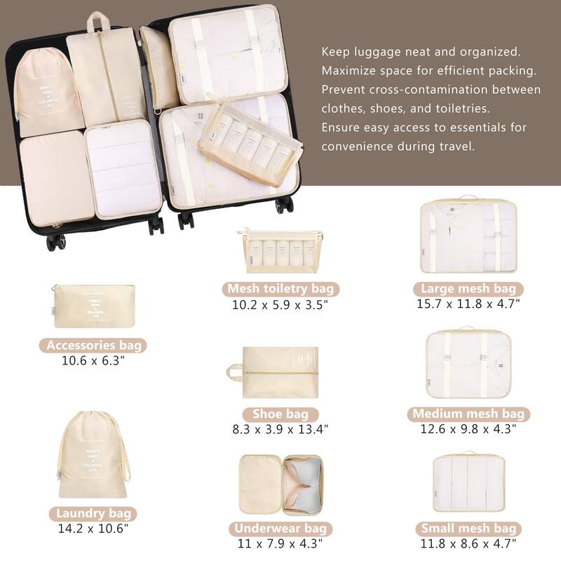 4-Piece, Modern Hard-Shell Luggage, Lightweight Luggage with Spinner Wheels, for Boarding Travel, Brown