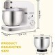 preview thumbnail 23 of 36, 3.2Qt Stand Mixer, 6-Speed Lightweight Kitchen Mixer with Whisk, Hook
