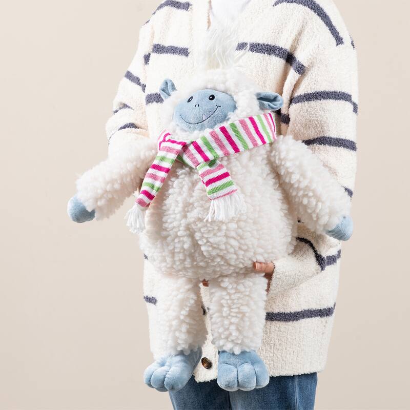 Glitzhome Fabric Christmas Yeti Snowman Highland Cow Shelf Sitters or Standing Figurines Decor
