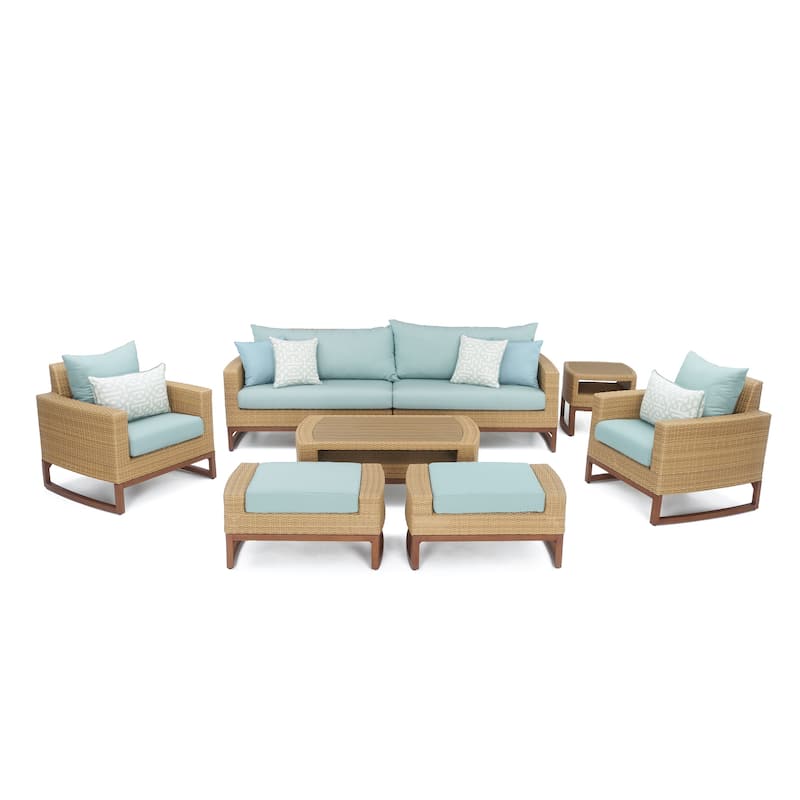 Mili 8 Piece Sunbrella Outdoor Patio Sofa and Club Chair Set