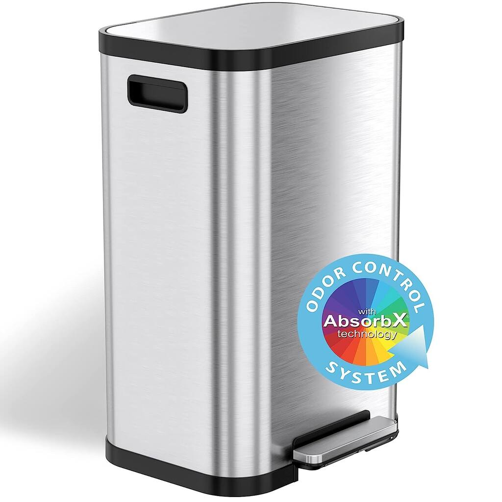 iTouchless 13.2 Gal SoftStep ProX Stainless Steel Kitchen Trash Can