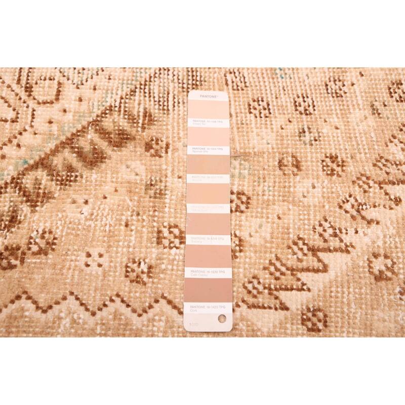 ECARPETGALLERY Hand-knotted Antalya Vintage Tan Wool Rug - 3'5 x 9'6