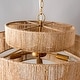 preview thumbnail 13 of 14, Bohemian Brown Hemp Rope Tiered Drum Chandelier Light - 23.62 "W x 15.16"H