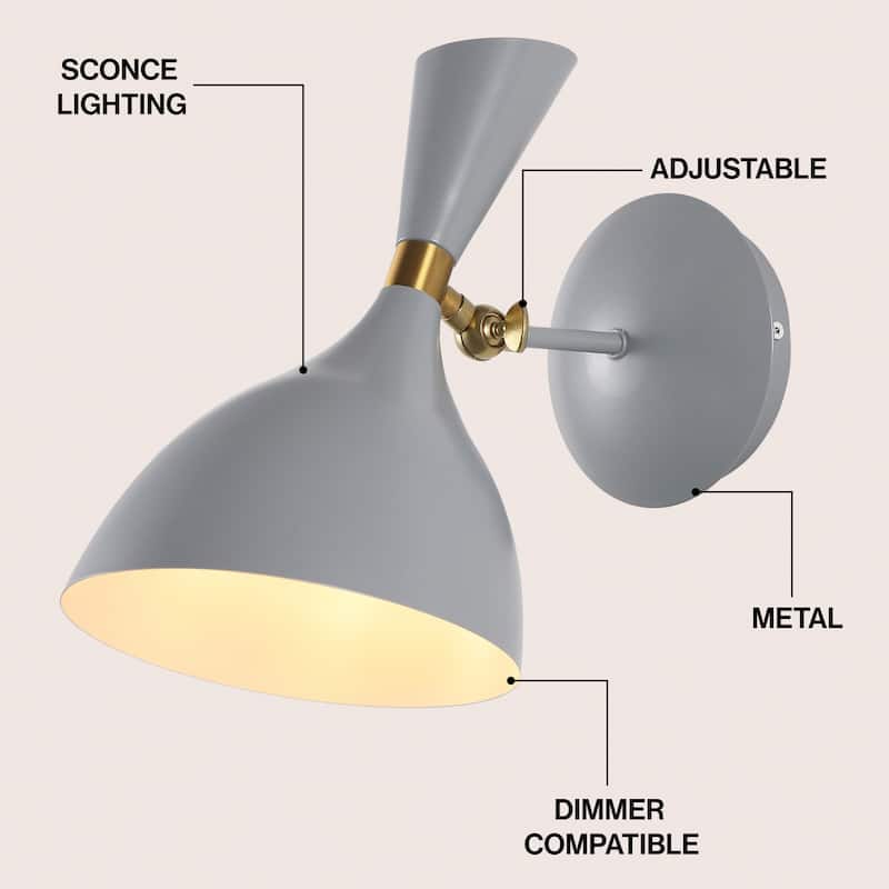 Josef 10" Iron Retro LED Wall Sconce, Black by JONATHAN Y - One