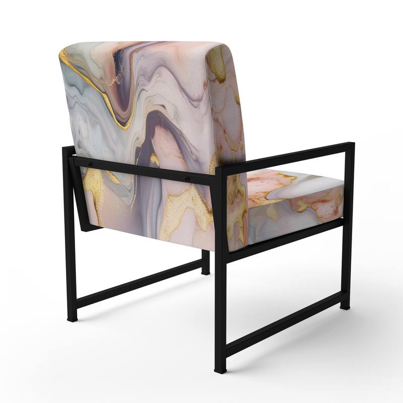 Designart "Segment Layers of Marbled Rock" Upholstered Fractals Accent Chair and Arm Chair