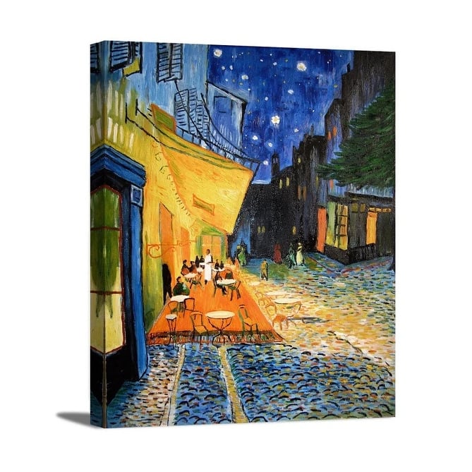 Van Gogh 'Café Terrace At Night' Gallery Wrapped Framed Canvas Print | Captivating Wall Art | Museum-Quality Reproduction
