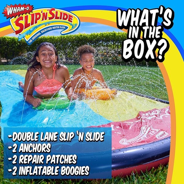 Wham-O Slip N Slide 16ft Water Slides with Sprinkler & 2 Slide