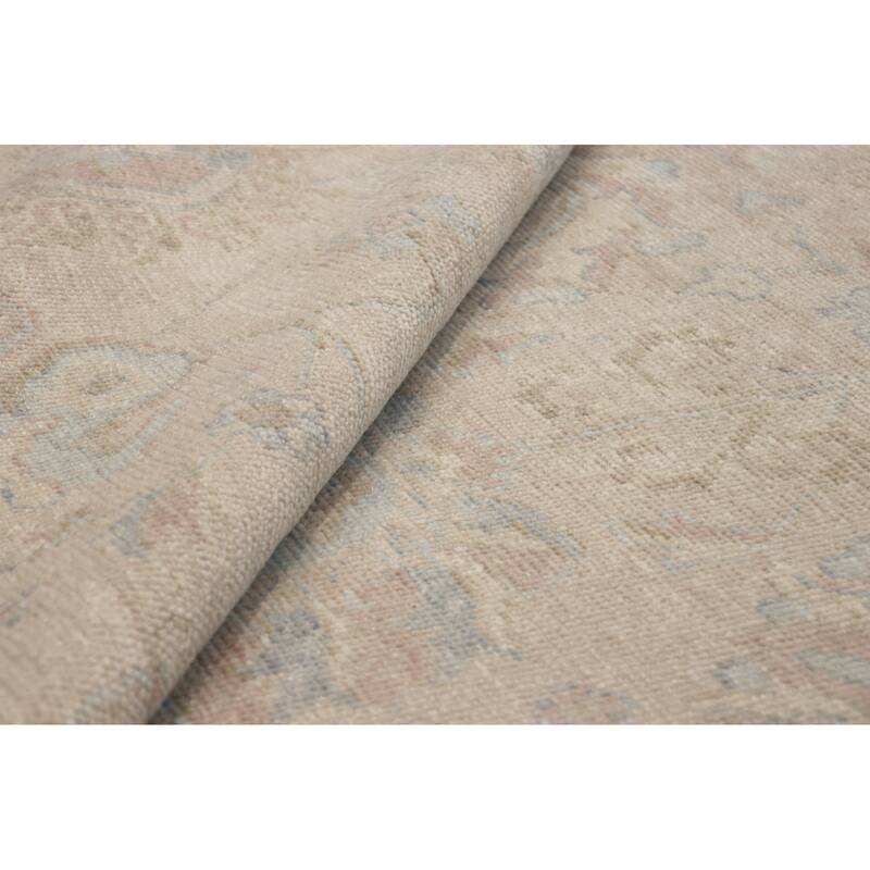 Pasargad Home Oushak Hand-Knotted Beige Wool Area Rug