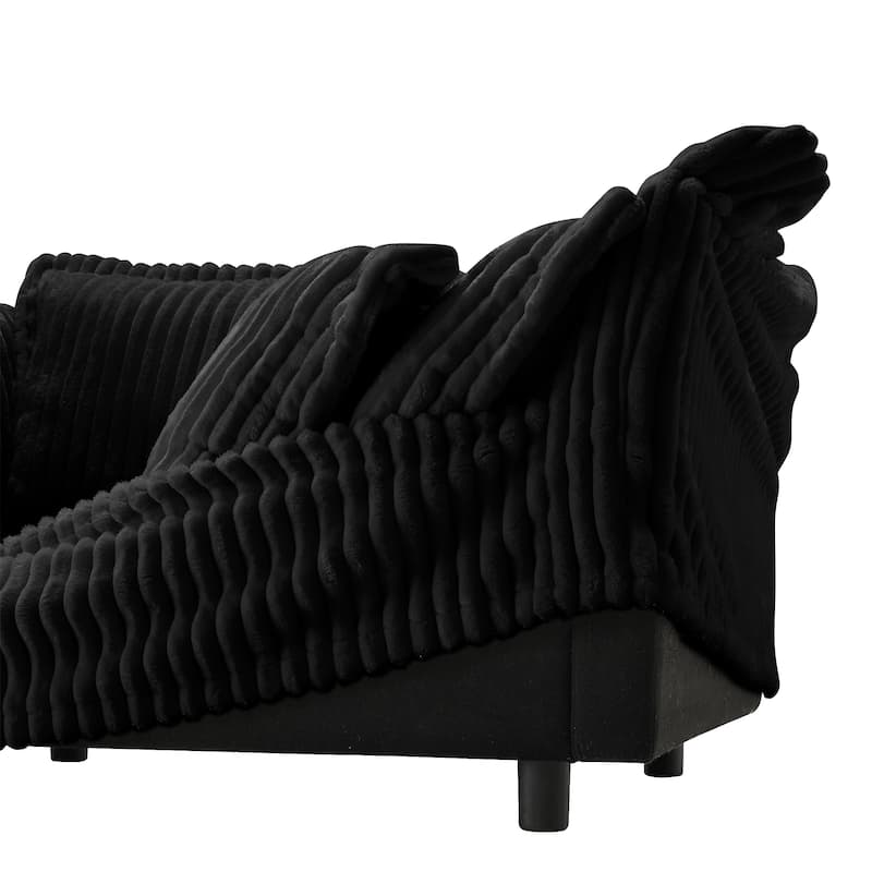 83" Corduroy Upholstered Loveseat with Armrests and Removable Cover