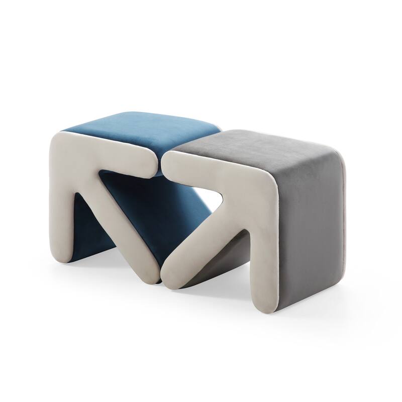 Modern Creative Upholstered Velvet Sofa Stool Kids Stool Shoe Bench
