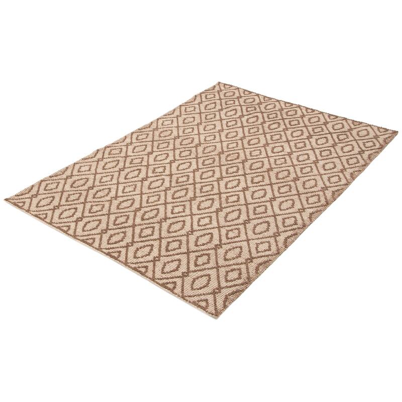ECARPETGALLERY Braid weave Sienna Brown Wool Rug - 5'1 x 7'8