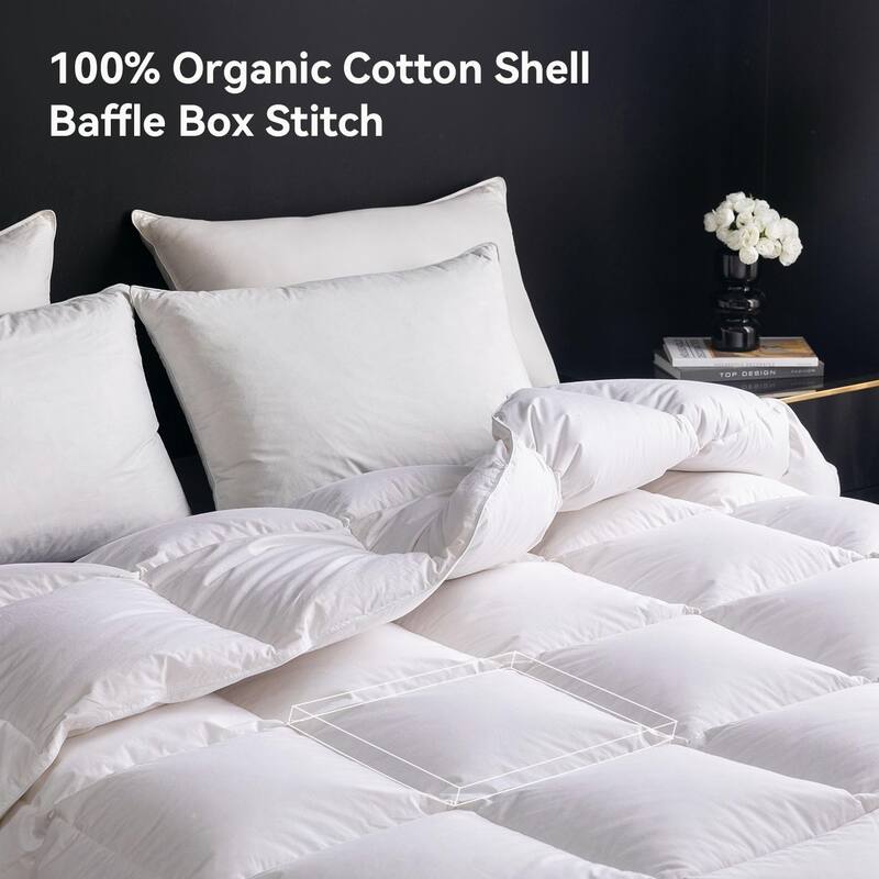 Goose Feather Down Comforter,Hotel Bedding Comforter,750+ Fill Power