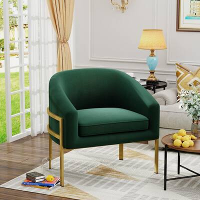 Accent Chair Living Room Chair Arm Chair Upholstered Chair Leisure Chair with Metal Frame Legs for Home Kitchen Bedroom