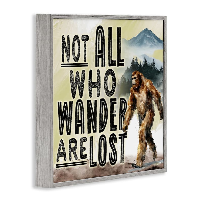 Stupell Not All Who Wander Phrase Framed Giclee Art Design By Nicole DeCamp
