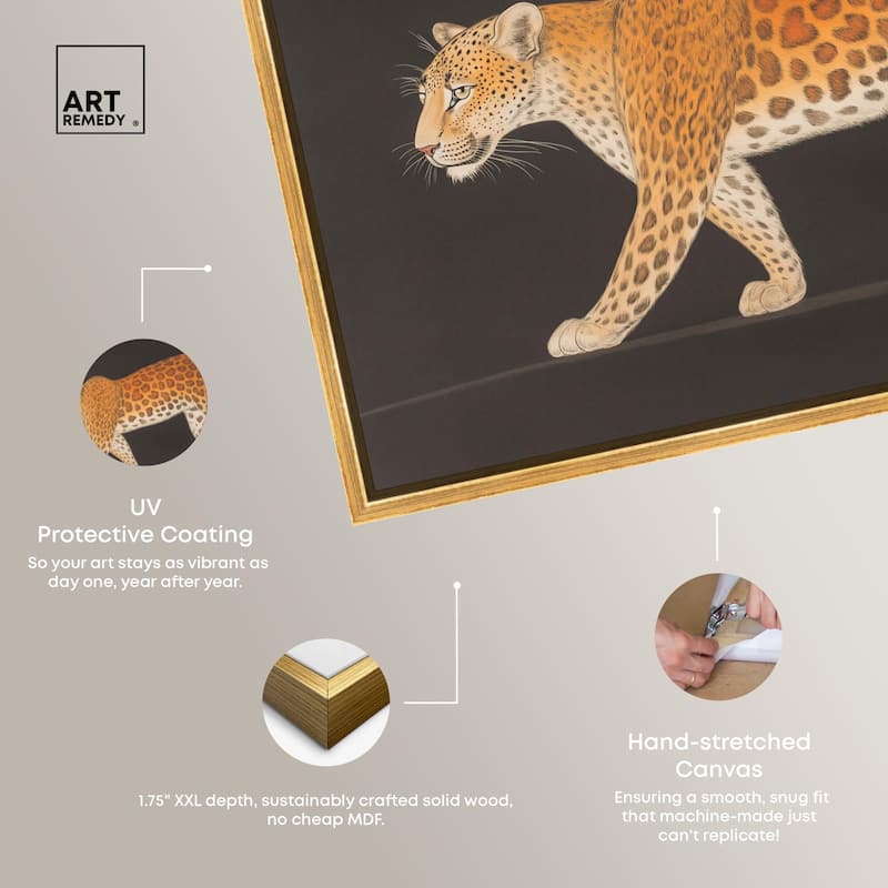 Golden Leopard Canvas by Art Remedy
